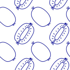 Seamless pattern with kiwi on a white background.