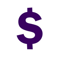 purple dollar sign vector illustration on white background
