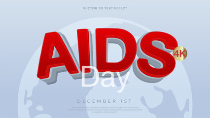 Aids day text effect on december 1st for promotes awareness and support
