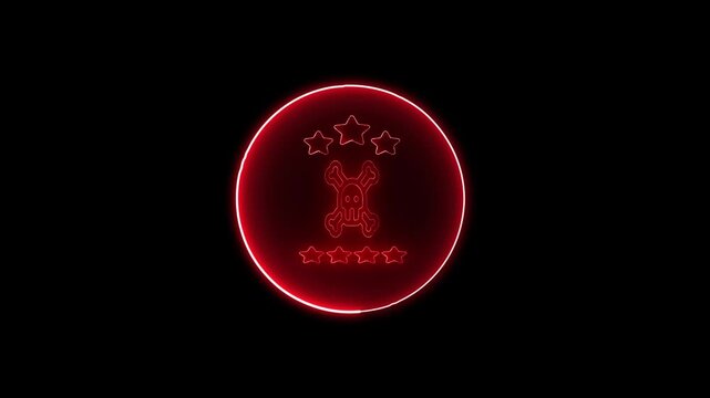 Man star rating animation neon video.