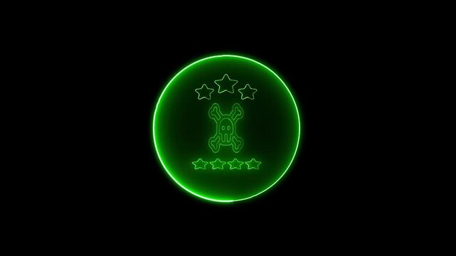 Man star rating animation neon video.