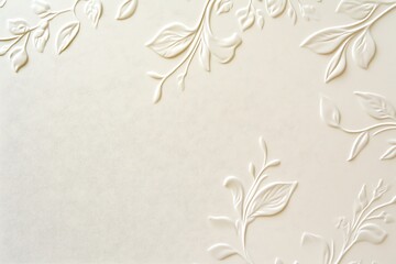 An elegant embossed floral design on a white background, perfect for invitations or delicate designs with a soft and subtle texture.
