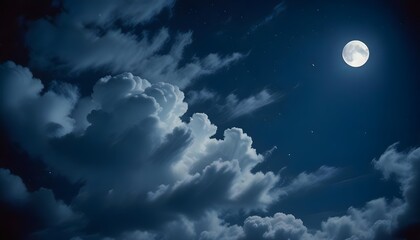 Obraz premium Moonlit Night Sky