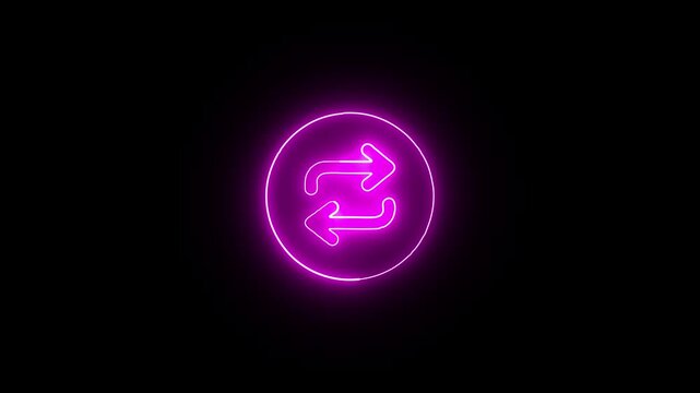 Glowing neon line cost and reduction concept. down arrow animation.