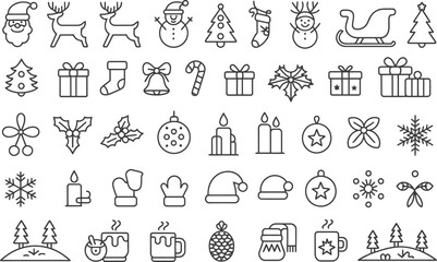 Obraz premium Festive Collection A Vector Based Celebration of Christmas Symbols and Seasonal Elements, Perfect for Holiday Design.