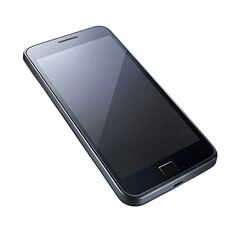 Sleek Black Smartphone with Dark Screen Isolated on Transparent Background