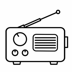 Retro Radio Line Art Icon