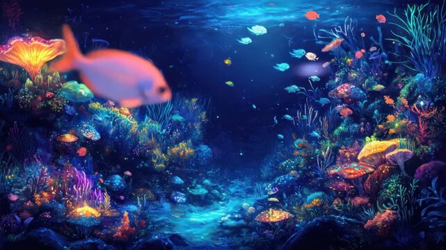 Colorful underwater coral reef