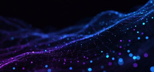 Abstract digital landscape of swirling, glowing particles (3)