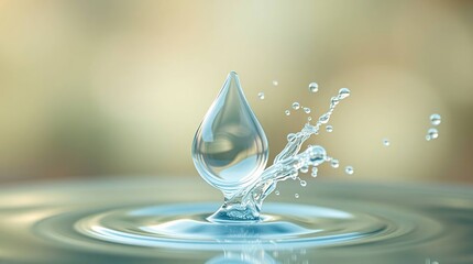 Water Drop Impact with Ripple Effect.