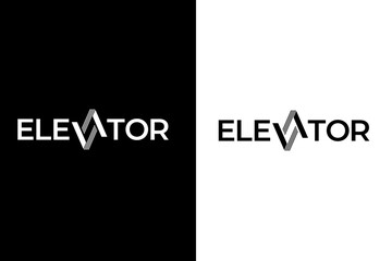 word of elevator . modern minimalist . typography vector illustration