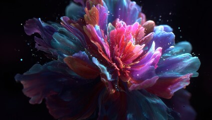 Obraz premium Abstract floral explosion in vibrant hues