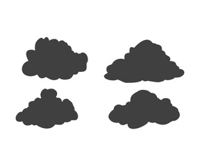 Fluffy clouds silhouettes. Сloud icon set. A set of clouds vector design and illustration.

