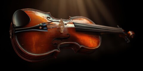 Fototapeta premium The Elegant Violin Radiating Musical Passion and Timeless Craftsmanship