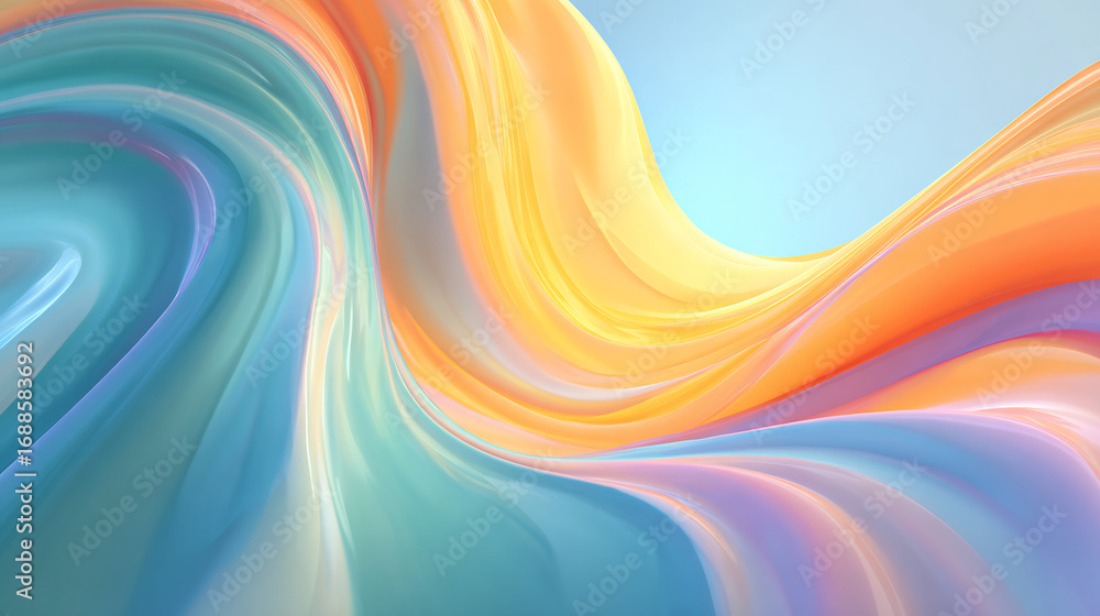 Poster Abstract Flowing Colorful Waves Background with Smooth Gradient Transition