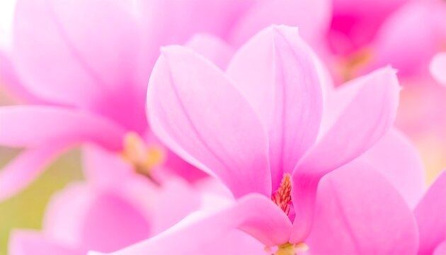 Vibrant pink magnolia flowers blooming in spring - Powered by Adobe