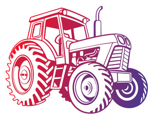 Tractor farm vehicle silhouette vector