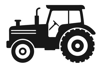 Tractor farm vehicle silhouette vector