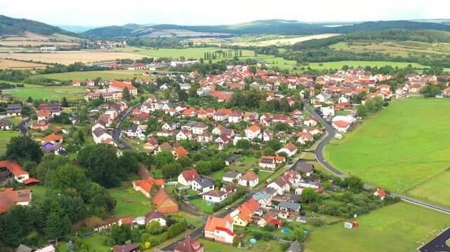 The town of &Scaron;vihov with a medieval castle in the &Scaron;umava foothills. Czech Republic, Central Europe.