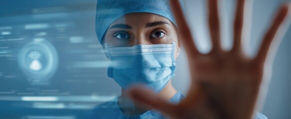 The healthcare professional using advanced technology in a modern medical environment.