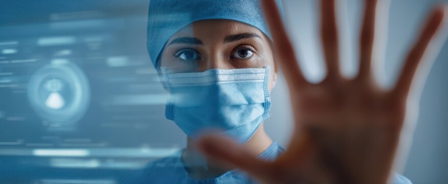 The healthcare professional using advanced technology in a modern medical environment.