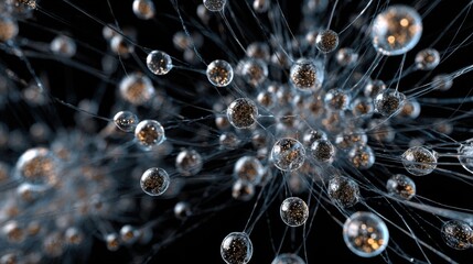 glittering spheres connected network