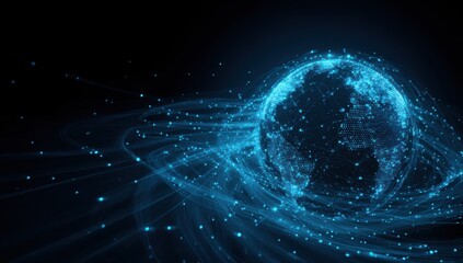 Obraz premium Digital Earth, glowing network