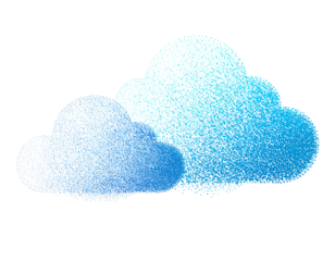 Abstract stipple dotwork illustration of clouds with gradation effect