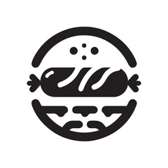 2d sausage logo with white background
