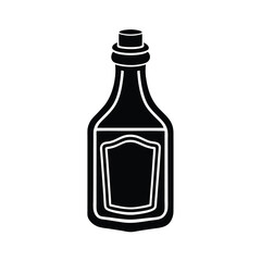 BBQ Sauce Bottle Icon Simple Flat Style
