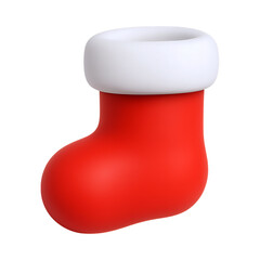 Vibrant red Christmas stocking with white cuff, perfect for festive decorations