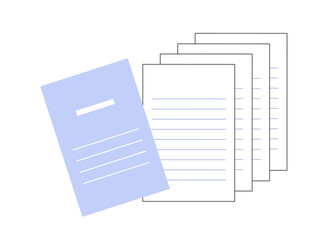 企画書をイメージした書類のイラストです。表紙の色は爽やかなブルー