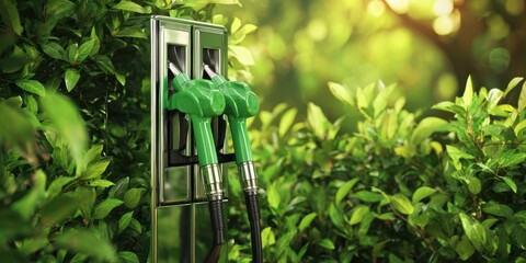 The Innovative Fuel Pump Surrounded by Lush Greenery and Nature.