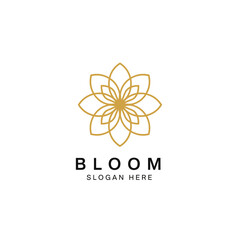 Elegant golden floral geometric logo design with the word 