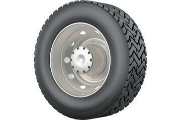 Rear wheel for truck or bus, transparent background