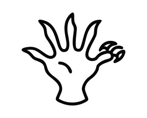 Human hand silhouette with deer horns, a creative art vector for a logo or business concept