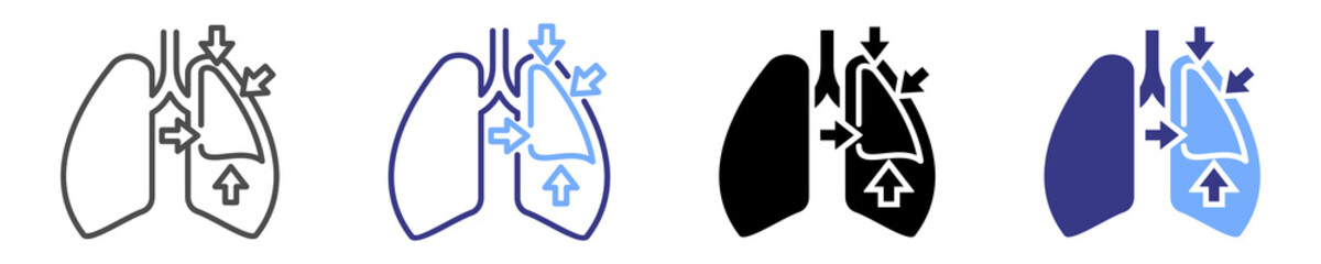 pleural effusion icon set multiple style