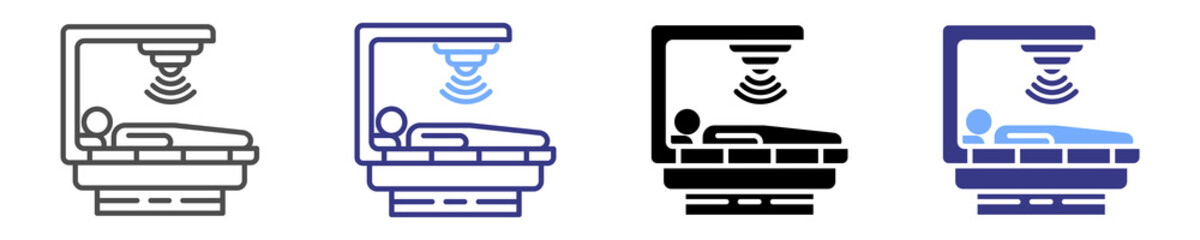 radiation therapy icon set multiple style