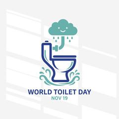 The flat design concept for World Music Day focuses on simplicity, elegance, and ease of recognition. A toilet is the main focus of the image.