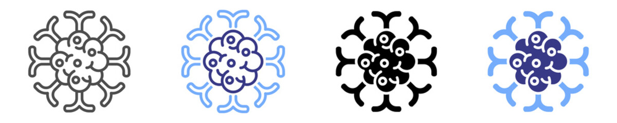 cancer icon set multiple style