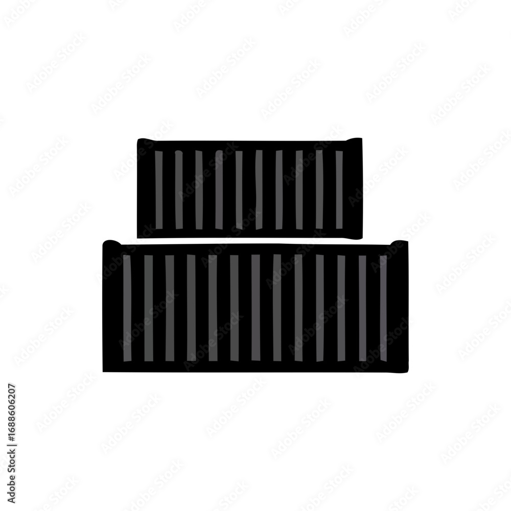 Poster two rows of vertical gray lines isolated on transparent background