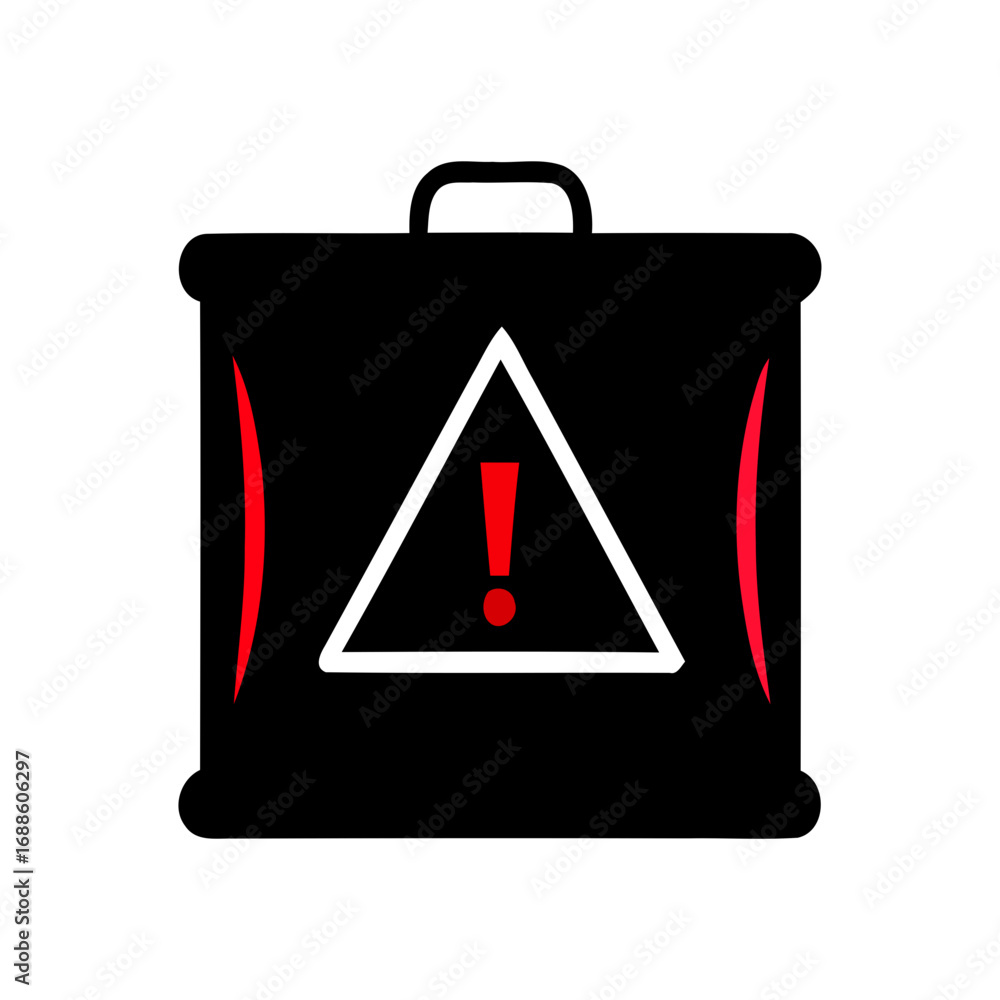 Poster warning symbol alert icon isolated on transparent background