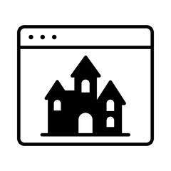 Haunted House Web Page Halloween Icon