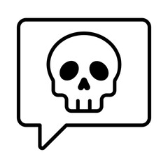 Skull in Chat Bubble Halloween Icon
