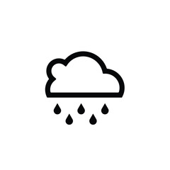 Simple icon of a cloud raining water drops