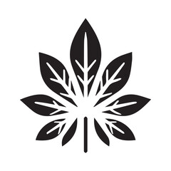 2D cassava leaf logo with white background