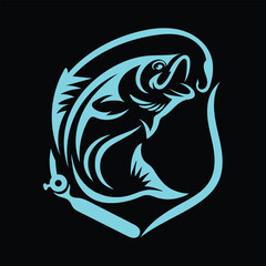 Fish icon fishing logo template