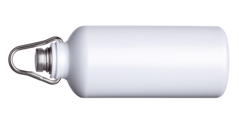 Hydration Essential: A sleek, pristine water bottle, a symbol of health, fitness, and sustainable living, resting against a clean, modern backdrop.
