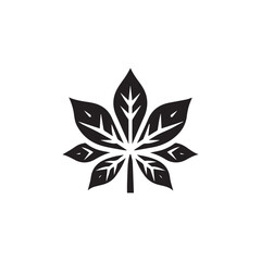 2D cassava leaf logo with white background