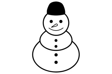 line art Snowman silhouette vector